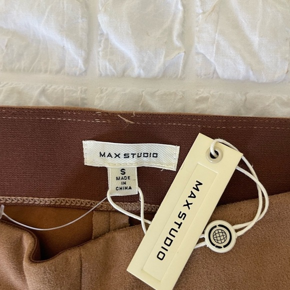 Max Studio Tan Faux Suede Skinny Pants - Picture 7 of 12